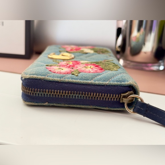 Gucci Marmont Denim Floral Zippy Wallet - Picture 7 of 14